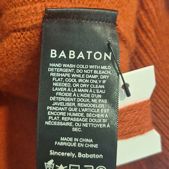 Aritzia Babaton Cashmere 100% Turtleneck Sweater Oversized Burnt Orange Medium - Picture 2 of 12
